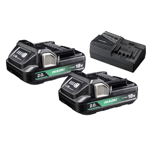 Hikoki 2 x μπαταρίες BSL1820M 18V 2,0Ah, 1 x φορτιστής UC18YFSL Hikoki 2 x μπαταρίες BSL1820M 18V 2,0Ah, 1 x φορτιστής UC18YFSL