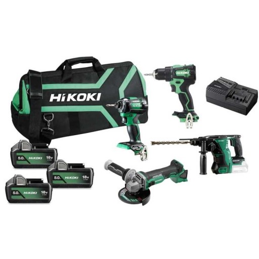 Hikoki 18V Combo Σετ (Περιστροφικό πιστολέτο μπαταρίας, Δραπανοκατσάβιδο μπαταρίας, Γωνιακός τροχός μπαταρίας, Παλμικό κατσαβίδι Hikoki 18V Combo Σετ (Περιστροφικό πιστολέτο μπαταρίας, Δραπανοκατσάβιδο μπαταρίας, Γωνιακός τροχός μπαταρίας, Παλμικό κατσαβίδι